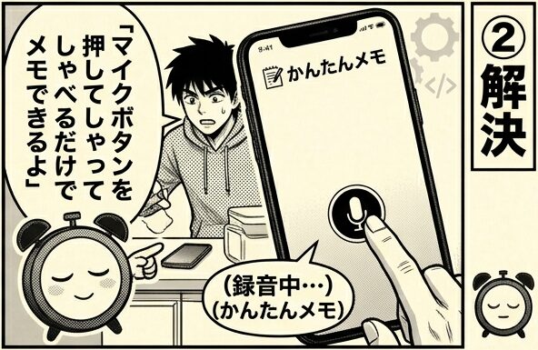 かんたんメモの説明イラスト