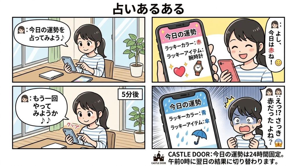 今日の運勢
うらない4コマ漫画